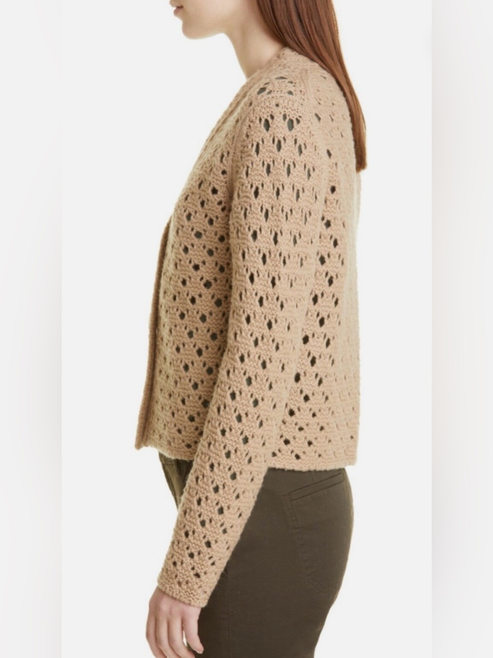 Vince Wool & Cashmere Crochet Cardigan in the shade Amber Light, Size M - Picture 6 of 13